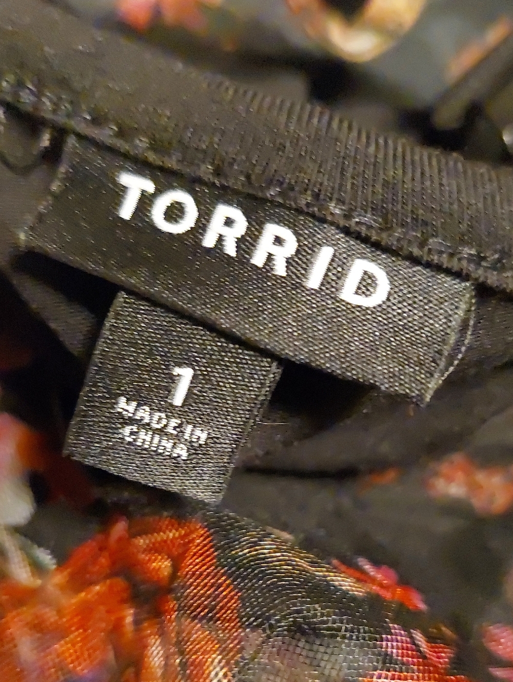 Torrid Black Multi-Color Floral Print Mesh Skater Midi Dress Sz 1X - Picture 14 of 15